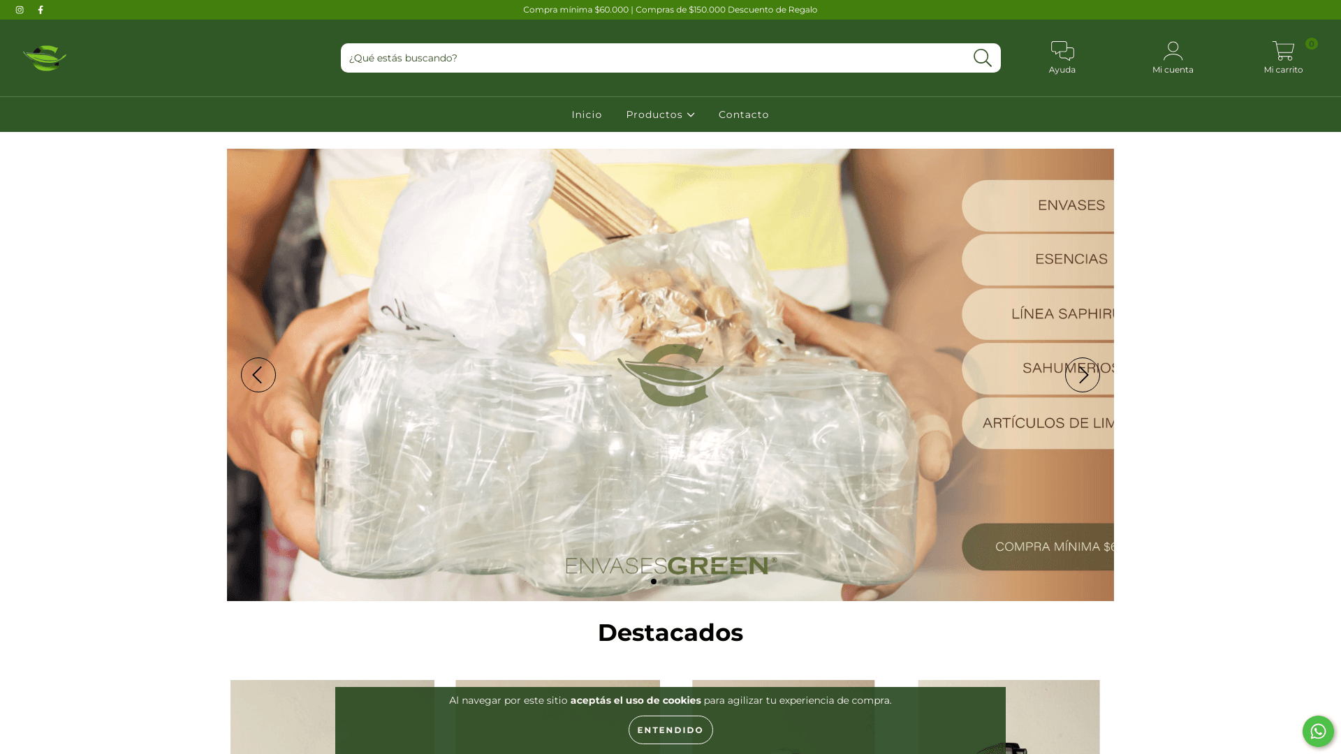 Envases green project screenshot